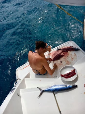 prepping dinner